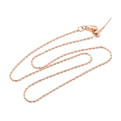 Розовое Золото 1мм стойка покрытие латунная цепочка со звеньями столба регулируемые слайдер ожерелья для женщин мужчин, без кадмия и без свинца, 901 застежка из нержавеющей стали, долговечный, розовое золото , 17.95 дюйм (45.6 см)