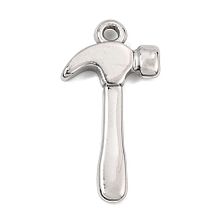 Stainless Steel Color 304 Stainless Steel Pendants, Hammer Charms, Stainless Steel Color, 27x14x3mm, Hole: 2.5mm