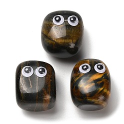 Тигровый глаз Естественный тигр украшения дисплея глаз, смолой глаза, для домашнего офиса настольный орнамент фэн-шуй, самородки, 14~24x26.5~31.5x16~24.5 мм