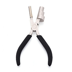 Черный 65# стальные вогнутые и круглые плоскогубцы с нескользящими удобными ручками, плоскогубцы, поверхность с покрытием, ювелирный инструмент, чёрные, 15.7x9x2 см