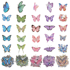 (52) Непрозрачная лаванда Самоклеящаяся картинка из ПЭТ-пластика, бабочка, декоративные аксессуары, разноцветные, 45~70x40~79x0.1~0.2 мм