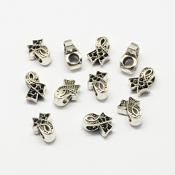 Реактивный Самолет Осознание ленты сплава горный хрусталь большое отверстие европейские шарики, античное серебро, струя, 13x11x7.5 мм, отверстие : 5 мм