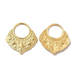 Настоящее золото 18K Ионное покрытие (ip) 304 подвески из нержавеющей стали, веер со звездным шармом, реальный 18 k позолоченный, 26.5x24.5x2 мм, отверстие : 11.5 мм