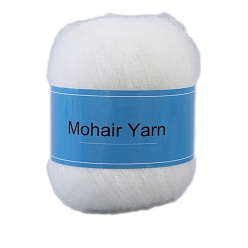 Белый Пряжа для вязания, пряжа мохер, для пледов подушки поделки из пряжи крючком, белые, 1 мм, около 50г/моток