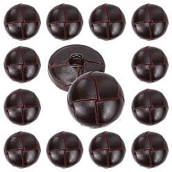 Кокосово-Коричневый 12шт. кожаные пуговицы, полукруглый, 1-луночное, кокосового коричневый, 20.5x14.5 мм, отверстие : 3.5x2.5 мм