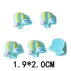 Бирюза Светящиеся кабошонов смолы, облако с воздушным шаром, светится в темноте, бирюзовые, 20x19 мм