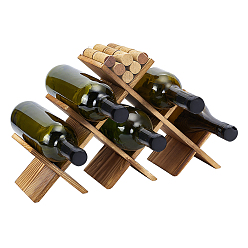 Tan 1 Set Wooden & Acrylic Wine Glass Display Stands, Rectangle, Tan, 39.5x12x24.1cm