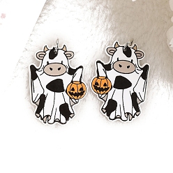 (461) Высокий Металлик Виноград Акриловые подвески на тему призраков Хэллоуина, крупный рогатый скот, 42x29 мм