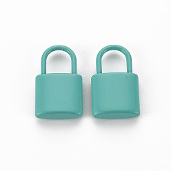 Темный Голубой Акриловые подвески краскораспылительные, без кадмия и без свинца, подвески на замок, темные голубые, 18.5x11x4 мм, отверстие : 5.5x6 мм