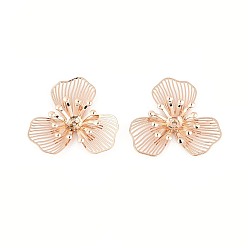 Light Gold Шапочки и конусы для бусин, латунные, цветок, золотой свет, 23~23.5x25x4 мм, отверстие : 0.9 мм