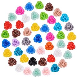 Mixed Color Resin Cabochons, Flower, Mixed Color, 15x7mm
