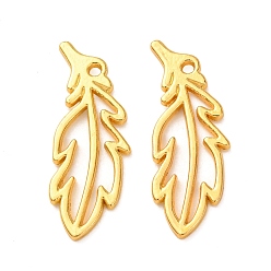 Золотой Подвески из сплава , полые перьевые подвески, золотые, 26.5x10x1.3 мм, отверстие : 1.5 мм, Около 1163 шт / 1000 г