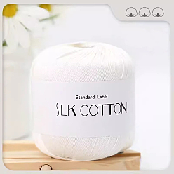 Белый Шелковые хлопковые нити, для вязания крючком принадлежности, белые, 1 мм