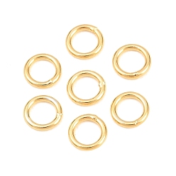 Настоящее золото 18K Латунь закрыт прыжок кольца, круглые, реальный 18 k позолоченный, 20 датчик, 5x0.8 мм, внутренний диаметр: 3.5 мм, о 50 шт / комплект