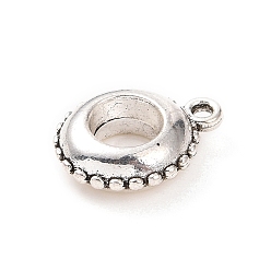 Античное Серебро Поручни из сплава в тибетском стиле, петля под залог, Вешалка ссылки, диск, античное серебро, 15x11.5x4.5 мм, отверстие : 1.5 мм, внутренний диаметр: 5 мм, 74 шт / 500 г