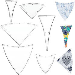 Прозрачный Прозрачные акриловые шаблоны для квилтинга, линейки для квилтинга, стегальные рамы, для нанесения виниловых и сублимационных рисунков на рубашки, разнообразные, прозрачные, 5.5~13.3x7.4~14.25x0.28 см, отверстие : 2 мм, 6 шт / комплект