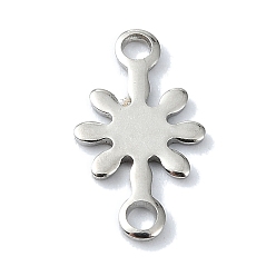 Stainless Steel Color 201 Stainless Steel Connector Charms, Snowflake Links, Stainless Steel Color, 13x7x1mm, Hole: 1.4mm