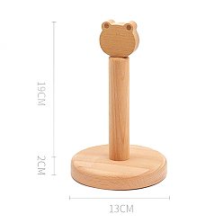 Цвет Древесины Держатели для резинки для волос в форме деревянной лягушки, с плоским круглым основанием, органайзер для аксессуаров для волос, деревесиные, 13x21 см