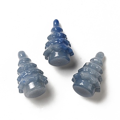 Синий Авантюрин Окрашенный и нагретый натуральный синий авантюрин для украшения витрины, рождественская елка, 38.5x24.5 мм