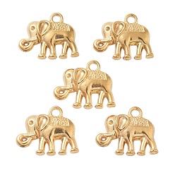 Слон 304 подвески из нержавеющей стали, золотые, слон, 17x20x3 мм, отверстие : 2.1 мм