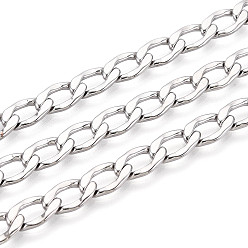 Платина Латунь бордюр цепи, пайки, с катушкой, платина, 10.5x6x1 мм, около 32.81 футов (10 м) / рулон