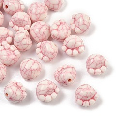 Красный Акриловые бусины имитация бирюзы, отпечаток лапы, красные, 11x12x9.5 мм, отверстие : 1.8 мм, Около 704 шт / 500 г