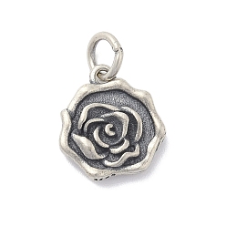 Античное Серебро 925 подвески-цветы из стерлингового серебра с соединительными кольцами и 925 штампом, античное серебро, 13x12x3.5 мм, отверстие : 3.5 мм