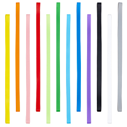 (52) Непрозрачная лаванда 12шт 12 цвета силиконовые ленты для полотенец для пляжных стульев, разноцветные, 306x10x1 мм, внутренний диаметр: 164 мм, 1 шт / цвет