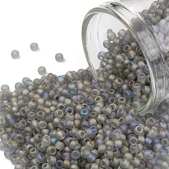 (176F) Light Black Diamond Transparent Rainbow Matte Тохо 11/0 круглые бусины, японский бисер, (176 f) светло-черный бриллиант прозрачный матовый радуга, 11/0, 2.2 мм, отверстие : 0.8 мм, Около 1110 шт / 10 г