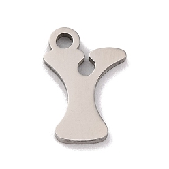 Letter Y Не тускнеющие 201 подвески из нержавеющей стали, лазерная резка, буквенное очарование, Письмо Y, 10.5x7x1 мм, отверстие : 1.2 мм