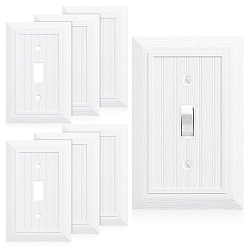 White Plastic Receptacle Outlet Wall Plate, Duplex Electrical Outlet Cover, with Screw, Rectangle, White, 125x80x5.5mm