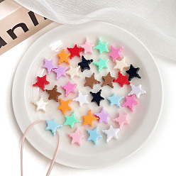(52) Непрозрачная лаванда Непрозрачные акриловые бусины, звезда, разноцветные, 18.1x15.8x6.4 мм, отверстие : 2.5 мм