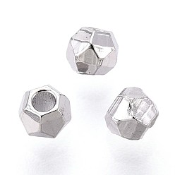 Покрыть Розовое Золото Spacer бисер латунные, без кадмия, без никеля и без свинца, граненые, шестиугольник, настоящее розовое золото заполнено, 2.5~3x2.5~3x2.5 мм, отверстие : 1.2 мм