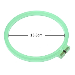 Spring Green Plastic Cross Stitch Embroidery Hoops, Sewing Tools Accessory, Ring, Spring Green, Inner Diameter: 138mm