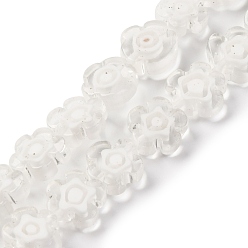 Прозрачный Handmade millefiori lampwork beads strands, слива, прозрачные, 9.5x10.5x3.5 мм, отверстие : 0.8 мм, около 35 шт / нитка, 14.17'' (36 см)