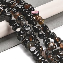 (946F)Морозный цвет внутри  Жонкиль / Непрозрачная зеленая подкладка Натуральный черный агат бисер нитей, окрашенная и подогревом, упавший камень, самородки, 7.5~14x8~12x9~11 мм, отверстие : 1 мм, около 44 шт / нитка, 14.76 дюйм (37.5 см)