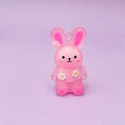 Бледно-Розовый Пластиковые подвески из пвх, кролика прелести, розовый жемчуг, 37x21 мм