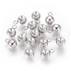 Нержавеющая Сталь Цвет Устойчивы к потускнению 201 подвески из нержавеющей стали со стразами, круглые, цвет нержавеющей стали, пригодный для стразов 4 мм, 9x6x4.8 мм, отверстие : 1.6 мм