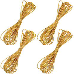 Золотистый 20м круглый эластичный нейлоновый шнур, аксессуары для резинок для волос, золотые, 1 мм, около 5.47 ярдов (5 м) / пачка