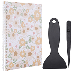 (932FM) Темно-синий аква-матовый с подкладкой Наклейка для сбора отрывных листов блокнот со спиральным переплетом, документ о выпуске счета вручную, с пластиковыми скребками и антистатическими пинцетами, темно-золотистые, 5 мм, 150x210x4.5~12.5 страниц / книга, 32 книга