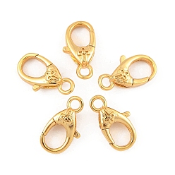 Real 18K Gold Plated SHEGRACE Brass Lobster Claw Clasps, Cadmium Free & Nickel Free & Lead Free, Long-Lasting Plated, Real 18K Gold Plated, 13x7x4.5mm, Hole: 1.8mm