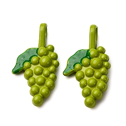 Винограды Подвески из сплава краски для выпечки, фруктовые прелести, винограды, 26x14x5.5 мм, отверстие : 4 мм
