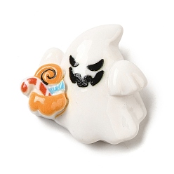 Ghost Хэллоуин тема мультфильм смоляные кабошоны, призрак, 23.5x24.5x9 мм