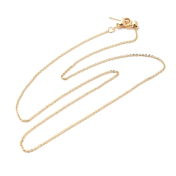 Настоящее золото 18K 1мм стойка покрытие латунный кабель цепь регулируемый слайдер ожерелья для женщин мужчин, без кадмия и без свинца, 901 застежка из нержавеющей стали, долговечный, реальный 18 k позолоченный, 19.69 дюйм (50 см)