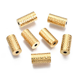 Настоящее золото 14K 304 из нержавеющей стали бусы, колонка, реальный 14 k позолоченный, 12x6 мм, отверстие : 1.8 мм