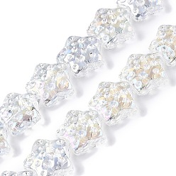 Прозрачный АВ Прозрачные стеклянные бусины гальваническим пряди, с покрытием AB цвета, звезда, ясно AB, 13x14x6.5 мм, отверстие : 1 мм, около 31 шт / нитка, 14.96 дюйм (38 см)