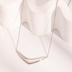 Нержавеющая Сталь Цвет 304 ожерелья из нержавеющей стали с подвеской в форме буквы V для женщин, не тускнеет, цвет нержавеющей стали, 15.71 дюйм (39.9 см)