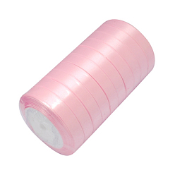 Pink Breast Cancer Pink Awareness Ribbon Making Materials Single Face Satin Ribbon, Polyester Ribbon, Pink, Size: about 5/8 inch(16mm) wide, 25yards/roll(22.86m/roll), 250yards/group(228.6m/group), 10rolls/group
