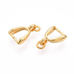 Настоящее золото 18K 925 зажим для зажима льда из стерлингового серебра, реальный 18 k позолоченный, 8.5x6x2.1 мм, отверстие : 1 мм