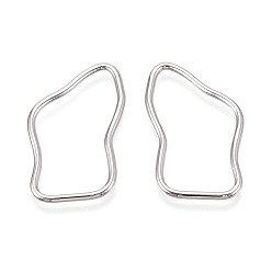 Платина Соединительные колечки из сплава, неправильная форма, без кадмия, без никеля и без свинца, стойки покрытие, платина, 30x19.5x1.5 мм, внутренний диаметр: 27x16 мм